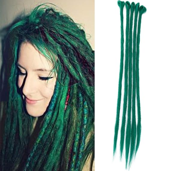 Focussexy 20 Inch Dreadlocks Extensions Synthetic Dreads Reggae Hair Hip-Hop Style Handmade Locs Crochet Braiding Hair for Women/Men (Pack of 20 Strands,Dark black)