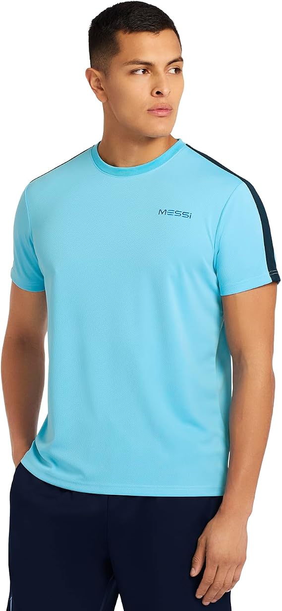 Messi Men's Mesh Basic Tee, Lifestyle Short Sleeve T-Shirt
