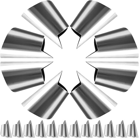 Amosfun 20Pcs Stainless Steel Finger Nail Guards Finger Protector Covers for Cutting Slicing Peeling Vegetables Fruit Seafood Shelling Easy on and off Kitchen Tools