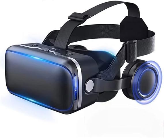 Virtual Reality VR Headset, 3D Glasses Headset VR Goggles, Virtual Reality Glasses with Adjustable Earphones & One Button Answer Call for Gaming