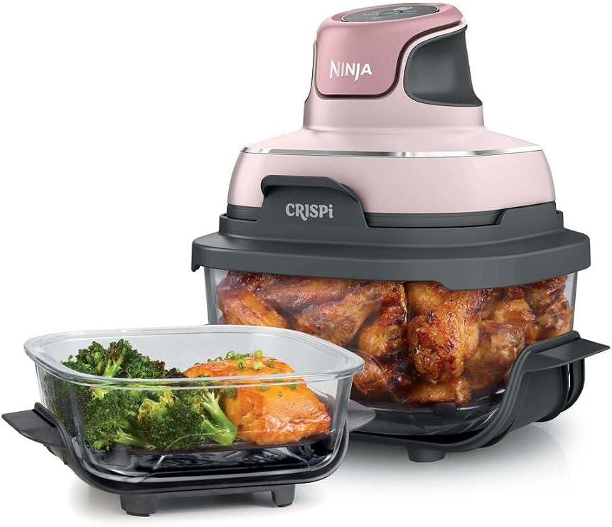 Ninja CRISPi 4-in-1 Taşınabilir Cam Hazneli Pişirme Sistemi, Pembe