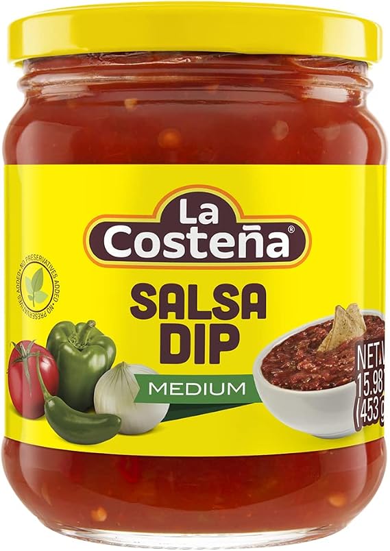 La Costena Salsa Dip Medium 453g / Mexican Medium Hot Salsa Sauce, Tomato and Jalapeno Peppers Red Salsa Dip