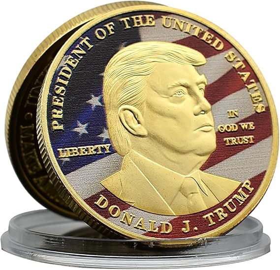 United States President Donald Trump Challenge Coin Make America Great Again Metal Medal with Plastic Case Art Craft