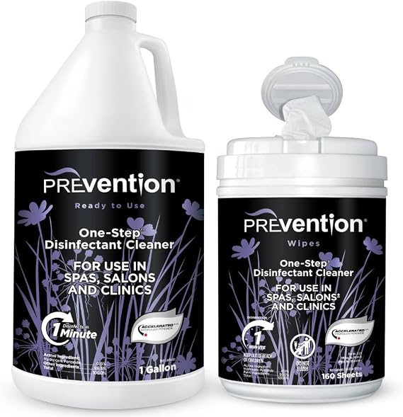 Prevention Wipes Canister Ready-to-Use Gallon Disinfectant Surface Disinfecting for Salons, Spas, Clinics