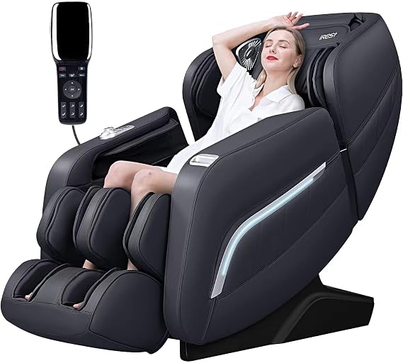 iRest A306 Massage Chair, Full Body Zero Gravity Recliner with Yoga Stretching, Intelligent Voice Control, SL Track, Foot Rollers, Airbags, Heating, and Bluetooth (Black) 2