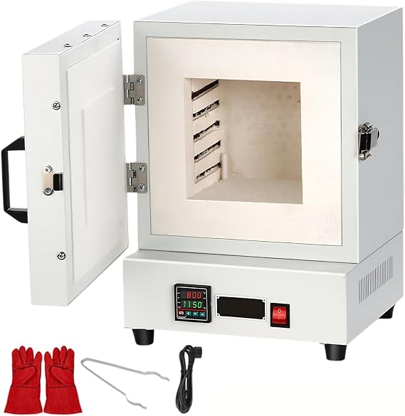 Electric Burnout Oven Kiln,1150℃Electric Closed Laboratory Muffle Furnace,Digital Display Lab Kiln with Auto Power-Off,for Jewelry Making, Dental Casting & Ceramic Firing