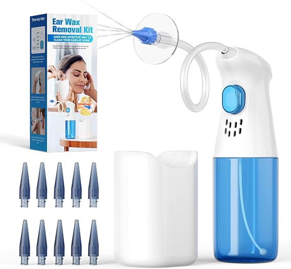 Ear Wax Removal, Ear Cleaner, Ear Wax Removal Kit, Manual Ear Irrigation Flushing System, Safe and Effective to Clean Ear Built Up Wax
