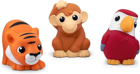 Tonies My First Jungle Set - Monkey, Parrot and Tiger Soft and Squeezable Audio Toy Figurines