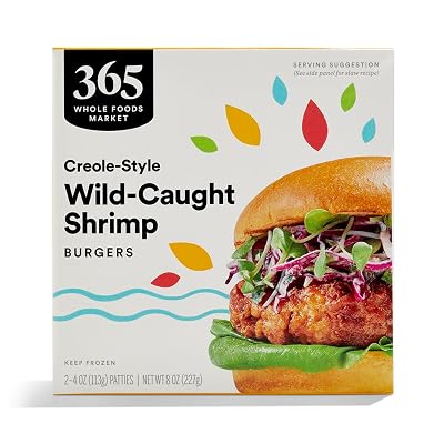 365 by Whole Foods Market, Wild Caught Shrimp Burgers with Creole Seasoning 2 - 4oz Patties Frozen, 8 oz