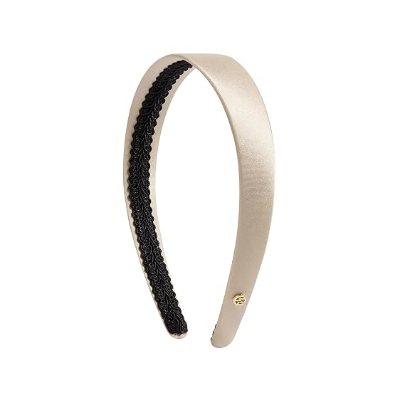 EVITA PERONI Mulberry Silk Wide Headbands for Women-Champagne Gold