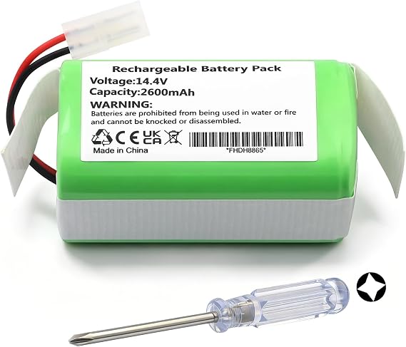 INR18650 M26-4S1P for 1824 4INR19/66 Battery Replacement for Kealive I6,Dibea D960 GT200 GT9 GT100 V750 V780 V870,Bissell EV675 EV775 2503 2859 28596 28597 2933 2859 Robot Vacuum Cleaner 14.4V 2600mAh