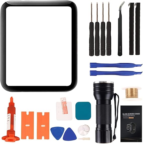 Compatible with Apple Watch Series 5 44mm Screen Replacement - Front LCD Glass Lens Replacement Repair Kit & Watch Glass Repair(No LCD Screen and Touch Digitizer)