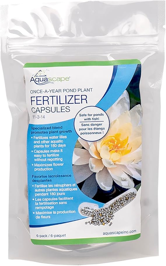 Aquascape Once-A-Year Pond Plant Fertilizer Capsules, 6-Pack, Easy Annual Feeding for Aquatic Plants, Safe for Fish, 89010