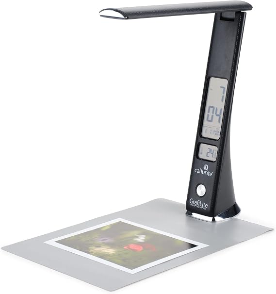 Calibrite Grafilite Print Viewing Light Booth for Photo and Video Color Evaluation, 3 Color Temperature Modes 5000K 4000K 2700K, 95+ CRI Illumination, Includes Neutral Gray A4 Mat