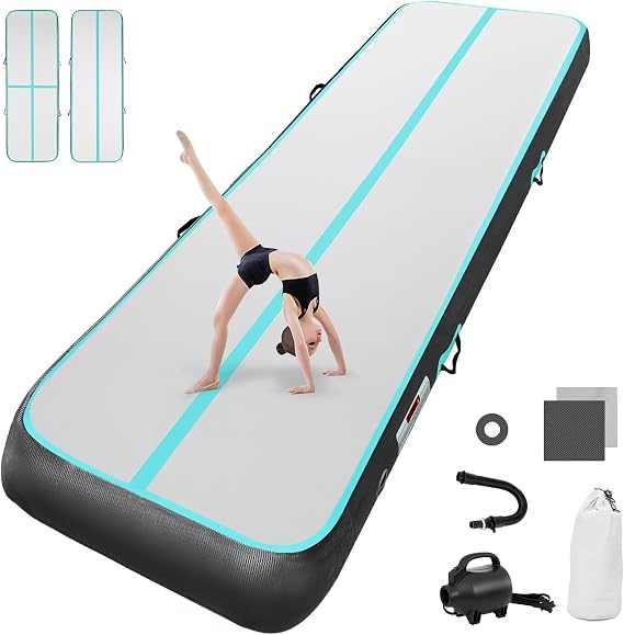 Inflatable Tumbling Gym Mat 10cm/20cm high 2M/3/4M/5M/6M/7M/8M/9M/10M/11M/12M Inflatable Air Gymnastics Mat Training Mats Gymnastics tumbling mat with Air Pump