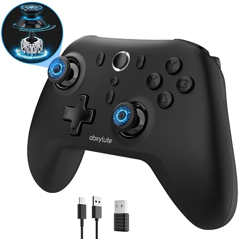 abxylute C6 Wireless PC Controller, Bluetooth Game Controller -1000Hz Polling Rate- Hall Effect Joystick for Windows PC, Switch 1&2, Steam Deck, Android TV/Mobile, iOS, MAC &Tesla Vibration Turbo Lightweight