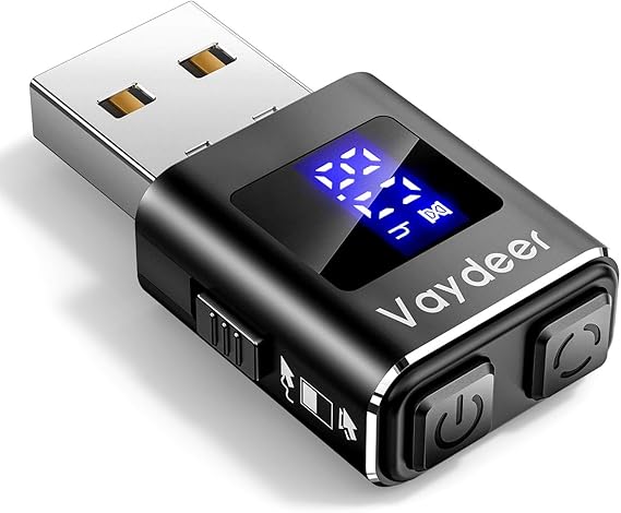VAYDEER USB Mouse Jiggler with LED Timer – Undetectable Mouse Mover with Auto Shut-Off | Dual Motion Modes, Stealth Silent, Plug & Play for Windows/Mac/Linux – 2025 Aluminum Edition