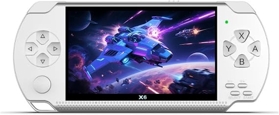 4.3-Inch Retro Handheld Game Console - with Classic Games, Portable Video Game Player with TV Connection, Supports MP4/MP3/eBook Playback, Rechargeable Battery & TF Card Expansion (White)