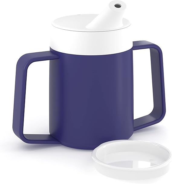 JFA Supplies 2 Handles 165ml Blue Adult Drinking Mug/Drinking Cup/Sippy Cup/Non Spill Cup