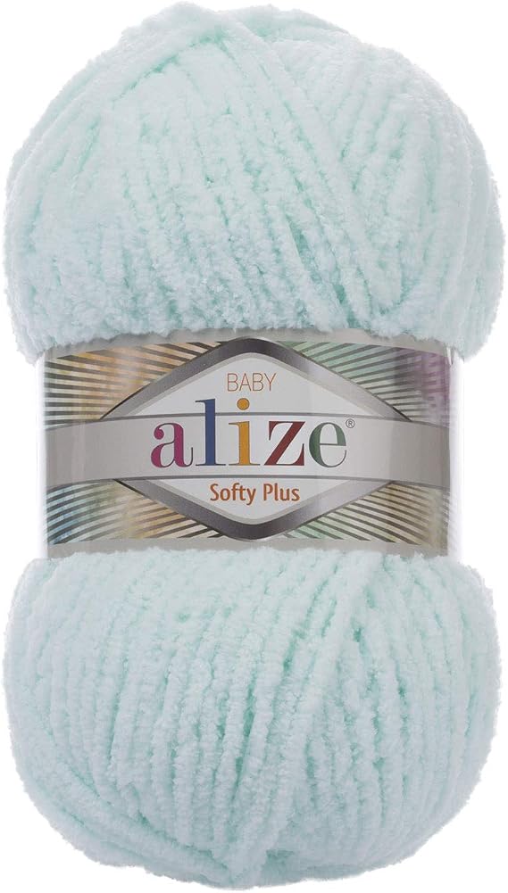 Acrylic Micropolyester Yarn Alize Baby Softy Plus Thread Crochet Hand Knitting Baby Blanket Yarn Lot of 4skn 400gr 524yds Color 15 Water Green