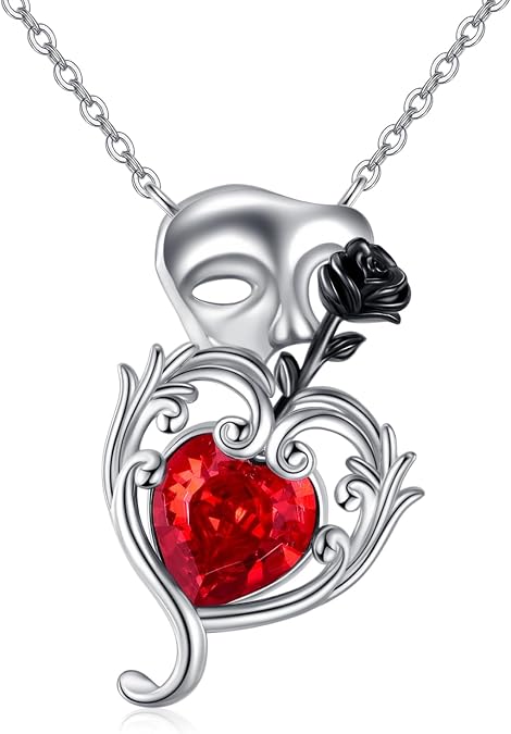TIGER RIDER Phantom of the Opera Necklace 925 Sterling Silver Phantom of the Opera Mask Necklace Broadway Music Theater Gifts for Women