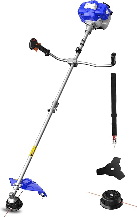 WILD BADGER POWER 52cc Weed Wacker Gas Powered, 3 in 1 String Trimmer/Edger 18 with 10 Brush Cutter,Rubber Handle & Shoulder Strap Included