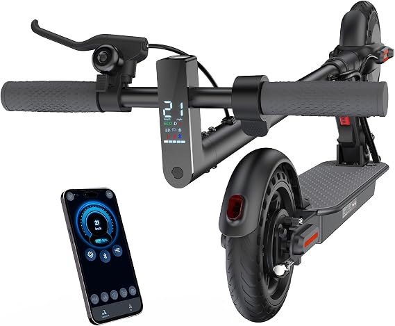 Electric Scooter Adults, 21Miles Max Range, 21MPH Top Speed, 500W Motor with 8.5" Solid Tires, Max Load 264lbs & Big Display with Cruise Control, Drum Brake, Foldable Commuting E-Scooter