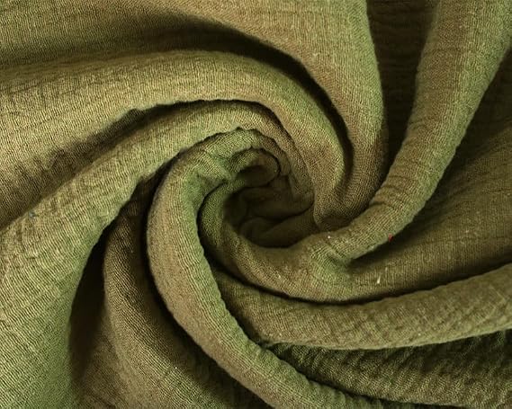 Cotton Gauze -130cm, Soft for Sewing & Crafts (Olive, 3 Meters)