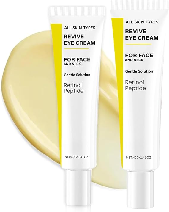 2PCS Revive Eye Cream For Face And Neck,Revive Eye Cream,Retinol Eye Creams Anti Aging With Retinol Peptide,Reduces Wrinkles Firming,Korean Eye Bag Remover