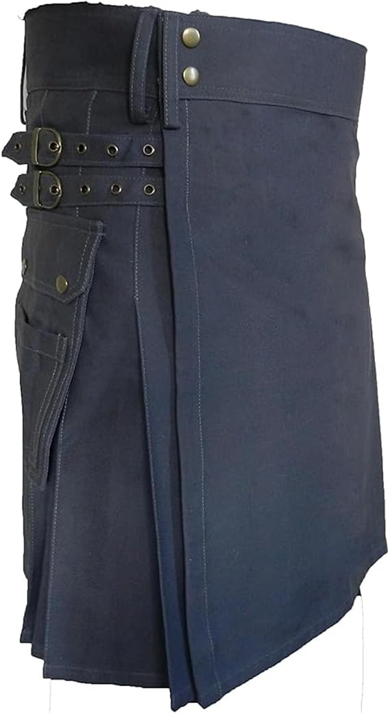 UT Kilts Men's Standard Utility Kilt, Modern Scottish Kilt for Everyday Wear, Tactical Kilts with Adjustable Hip Straps & Cargo Pockets for Men, 22" Length, Dark Gray, Size 49-51