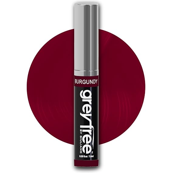 Hair Mascara Root Touch-Up for Gray Hair | Precision Hairline Concealer for Brows & Beard (BURGUNDY)