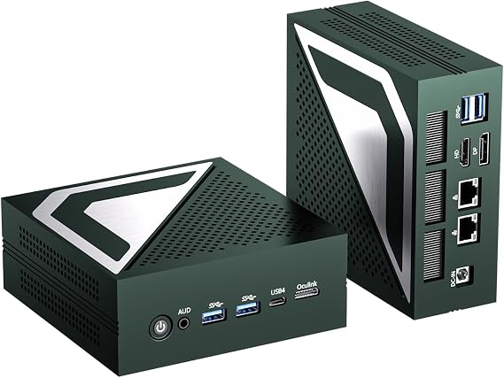 Thdeukoty AI Mini PC, Ultra 9 285H(99TOPS),64GB DDR5 2TB M.2 NVMe SSD, Mini Computer with WiFi 7 BT5.4/Dual 2.5G LAN/USB 4.0/HDMI/DP/8K/Win 11 Pro, Desktop Computer, Supports VESA, Green