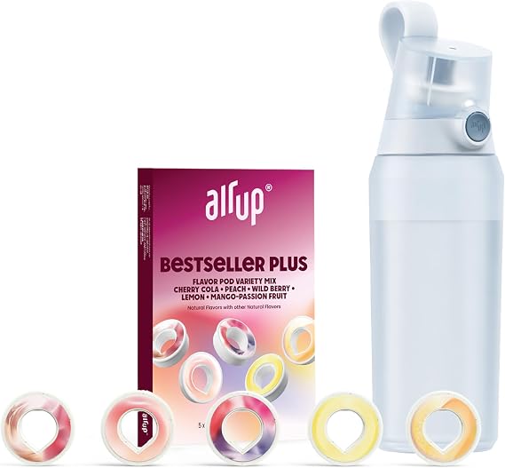 air up Water Bottle 27oz Starter Set, Glacier Blue, 5 Scent Pods