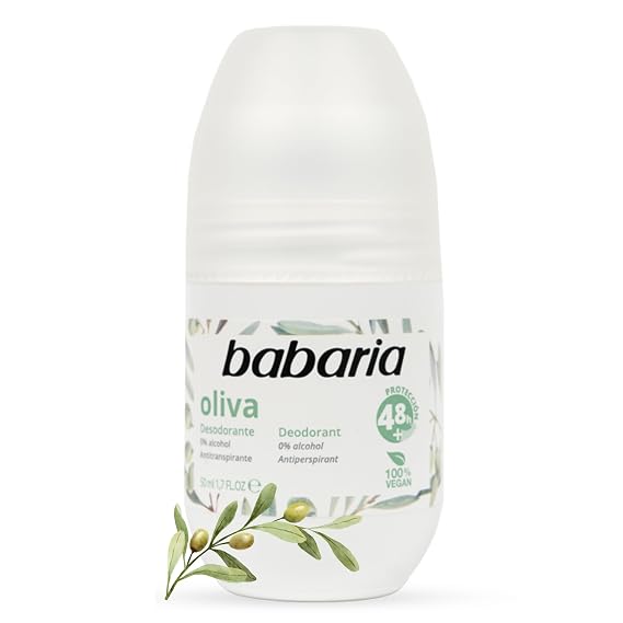 Babaria Olive Oil Roll On Deodorant 50ml Alcohol and Paraben Free by Babaria