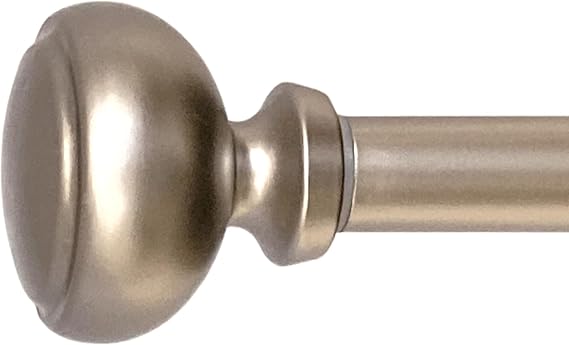Decopolitan Fairbanks 26-48 Inch Adjustable Curtain Rod Set, 5/8 Inch Diameter in Pewter