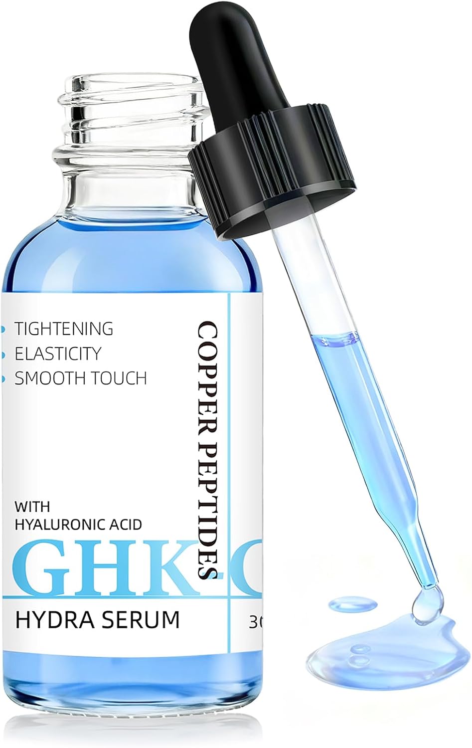 GHK-CU Copper Peptides Serum, GHK-CU Peptides Serum for Face with Hyaluronic Acid & Niacinamide, Anti Wrinkle Serum for Fine Lines & Skin Elasticity, Deep Hydration, Suitable for the Face, 30ml