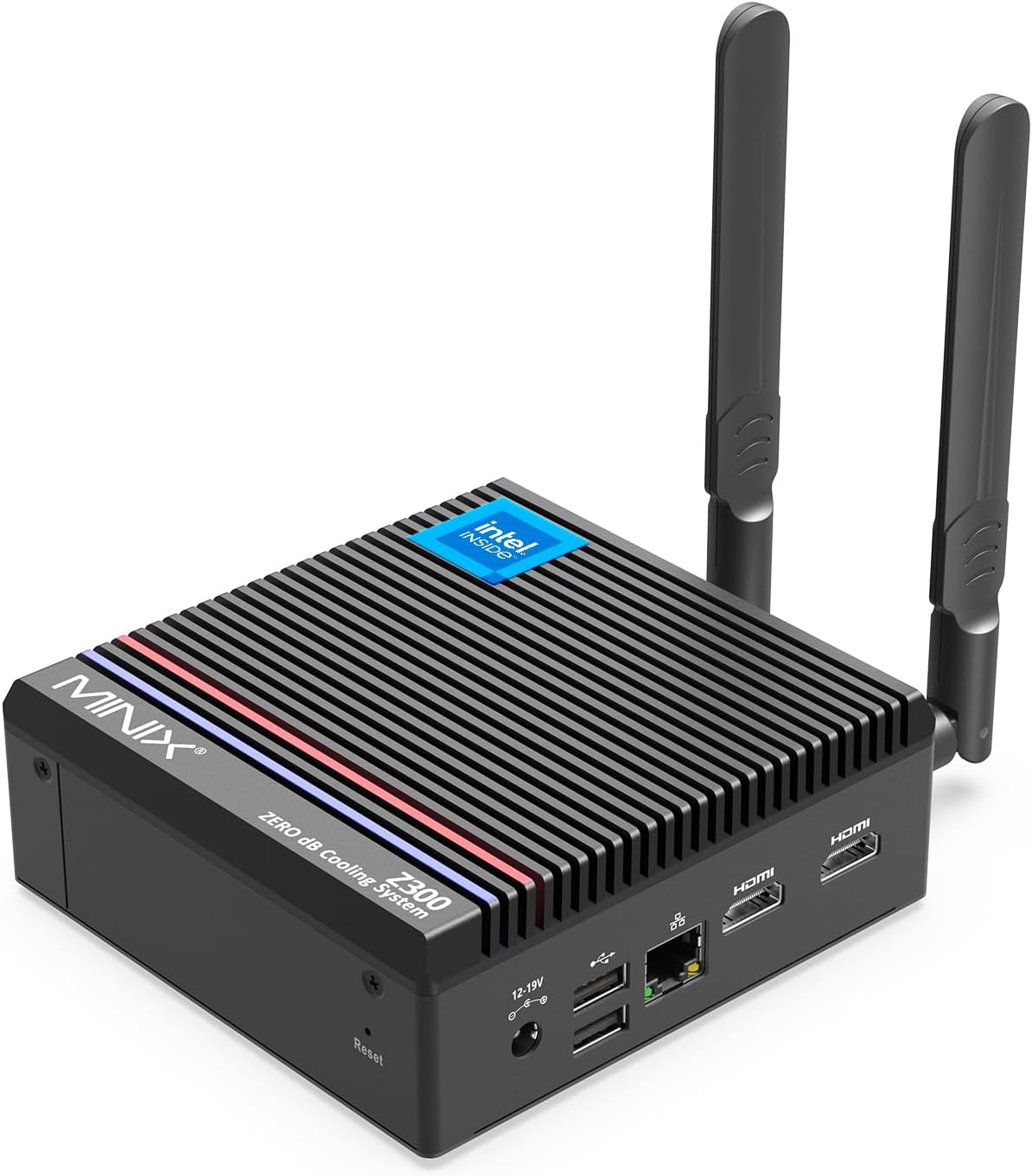 MINIX Fanless Mini PC Windows 11 Pro, Intel 12th Gen N300 NEO Z300-0dB 512GB M.2 PCIe Gen3 x 4 SSD 16GB DDR4 Micro Desktop Computer, 4K Dual Display2.5G LAN, for Business Home Office Multi-Tasking