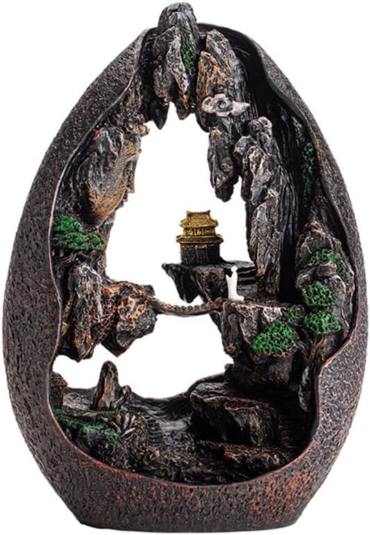 Mountains And Flowing Water Backflow Incense Burner Creative Ceramic Smoke Waterfall Incense Cones Holder Home Office Yoga Teahouse Decor Incense Fountain