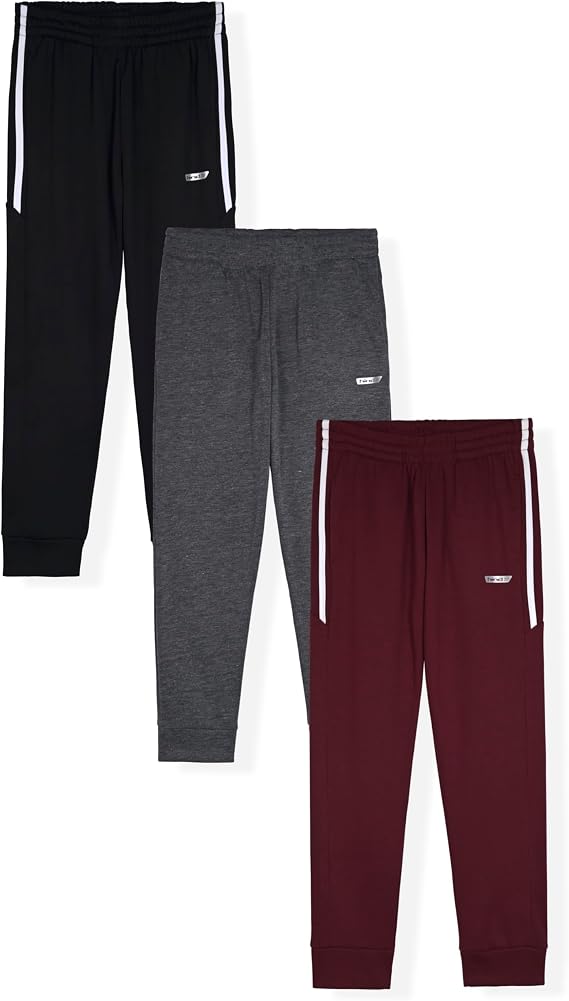 Hind Boys Sweatpants 3 Pack Jogger Pants for Kids in Fleece and Tricot