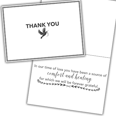Honeyplum Funeral Sympathy Thank You Cards - 25 Cards  Envelopes Included For Expressing Gratitude to Friends, Family, Loved Ones