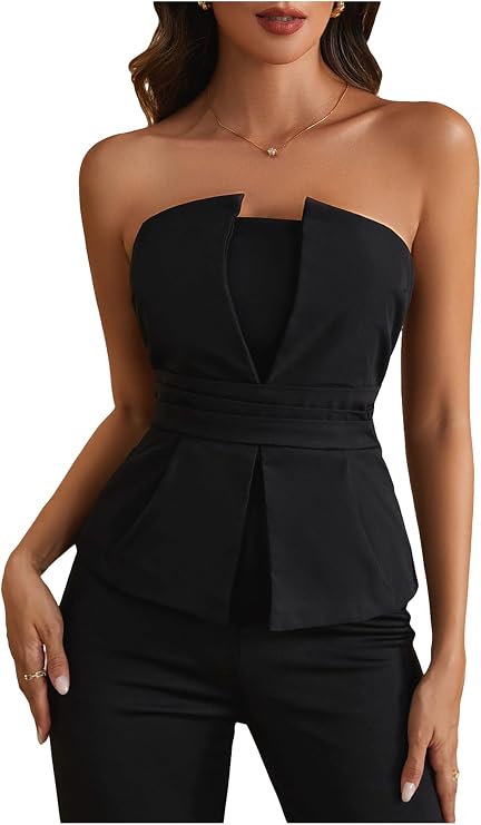 Women's Ruched Strapless Tube Top