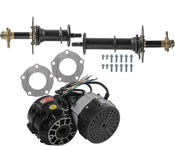 48V 1000W Brushless Electric Differential Motor & 30'' Rear Axle Kit for Go Kart Golf Cart ATV Trike