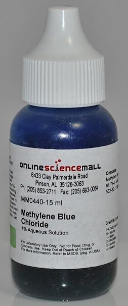 Methylene Blue, 1% pH Indicator Solution Chemical 15 ml