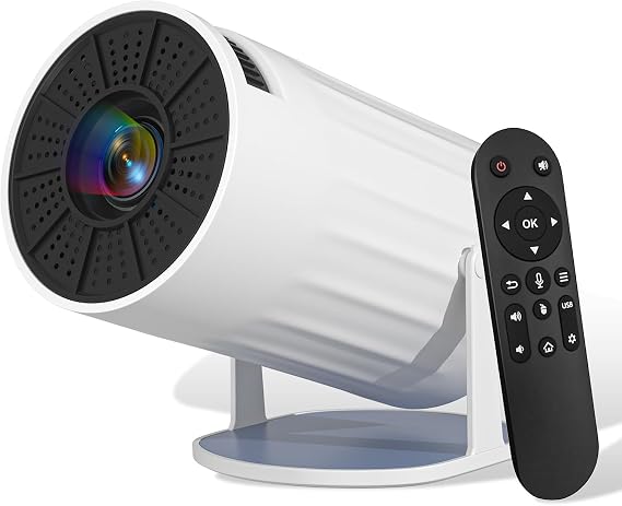 Mini Projector,Portable Home Theater Projector Built-in Apps 4K 1080P Support,Upgraded 20000 Lumen with Android 14,WiFi6 and Bluetooth 5.4,180° Rotation & Auto Keystone with HDMI/USB/Laptop/PS5
