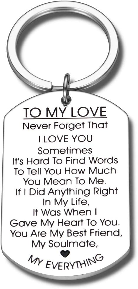 Valentines Keychain Gifts for Boyfriend Girlfriend Mens Valentines Day Gifts for Him Her I Love You Keychain for Him Soulmate Keychain Gifts for Boyfriend Husband Anniversary Birthday Gifts for Men
