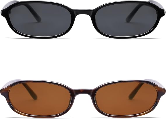 VANLINKER Trendy 90s Slim Thin Rectangle Sunglasses for Women Men VL9918