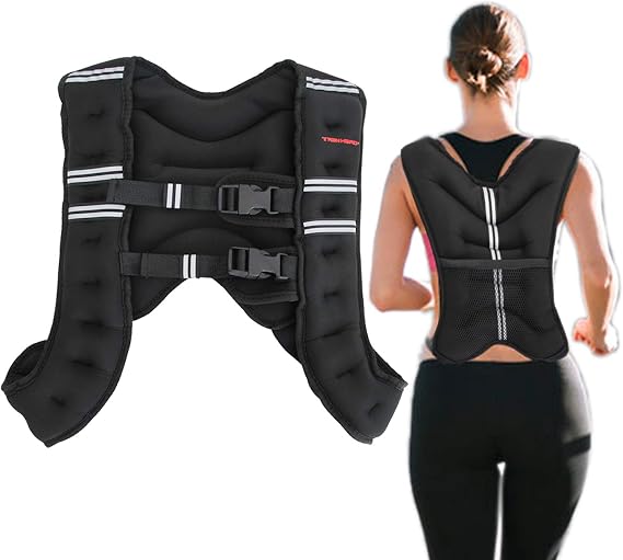TrainHard 5 kg / 8 kg / 10 kg Weight Vest X-Style Running Vest Training Vest for Strength Training Running Fitness Cross Training (8 kg)