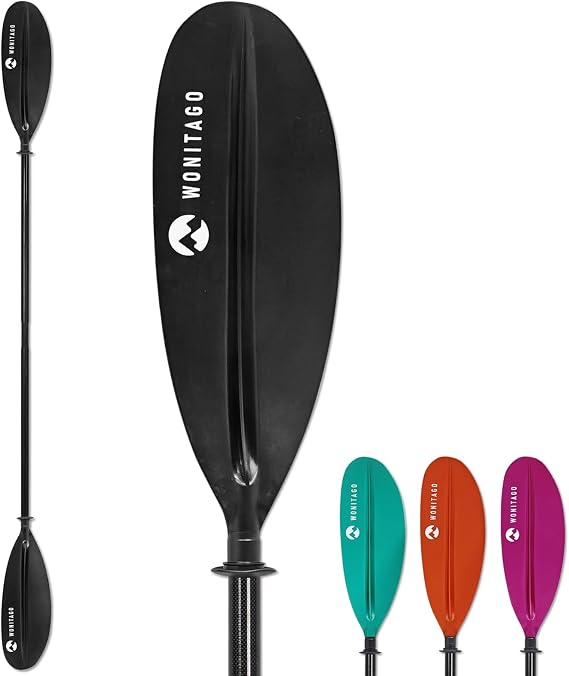 Carbon Fiber Kayak Paddle, Adjustable Kayaking Oar, Floating Design | Lightweight Carbon Shaft and Enhanced PP Blade, 3-Piece, 86-94" (220-240 cm), 94-102" (240-260 cm)