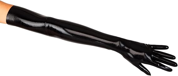 Premium THIN Latex Long Gloves (Opera Length) Fetish - Black (Small)