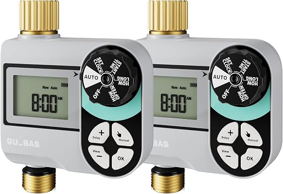 QUOBAS Brass Sprinkler Timer, Programmable Water Hose Timer for Garden Hose